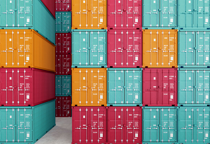 Shipping containers close up – supply chain optimisation